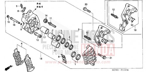 MACHOIRE DE FREIN AVANT D. VFR800A3 de 2003